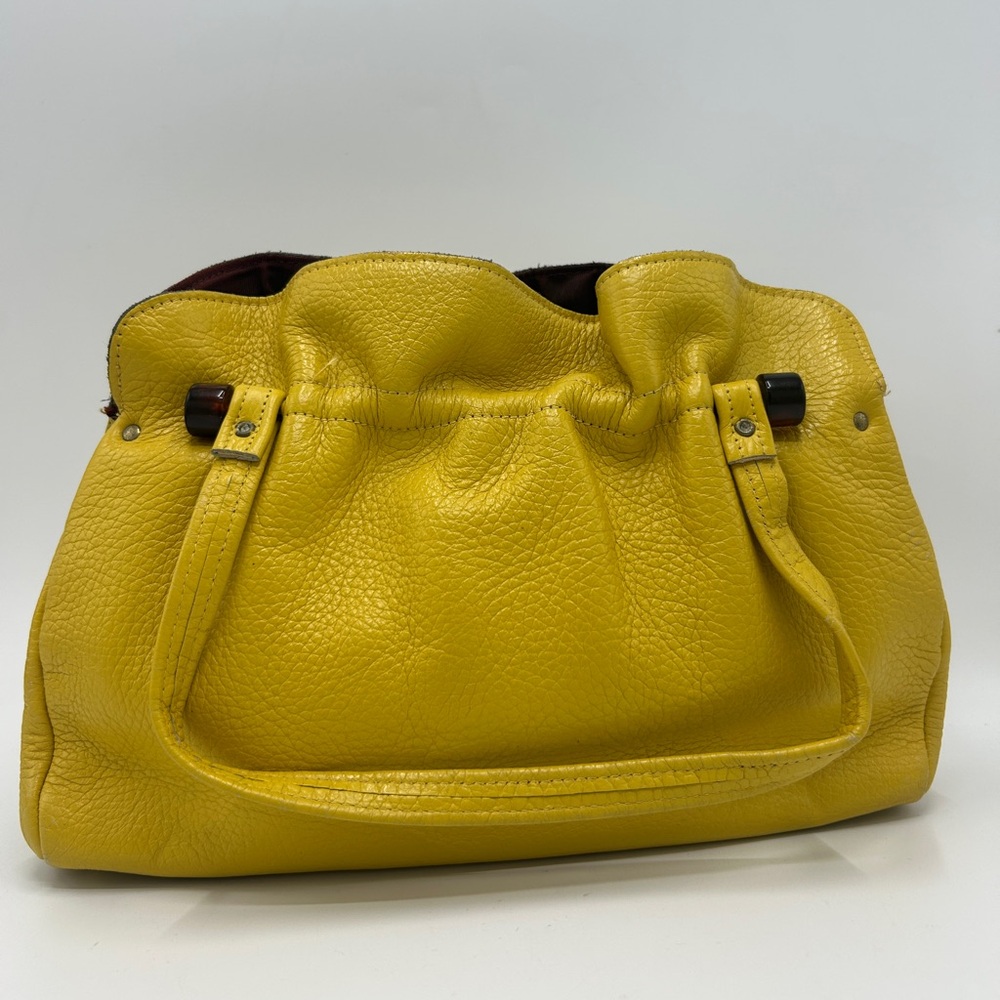 Vintage 60s Yellow Pebbled Leather Handbag by Margolin